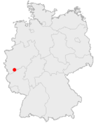 Deutschlandkarte, Position von Rheinbach hervorgehoben